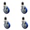 Service Caster 5'' Blue Poly Swivel 1-7/8'' Expanding Stem Caster Set with Brake, 4PK SCC-EX20S514-PPUB-BLUE-TLB-178-4 - alternate 1